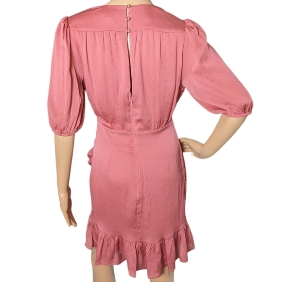 Express Pink Ruffle Wrap Dress - Picture 5 of 9
